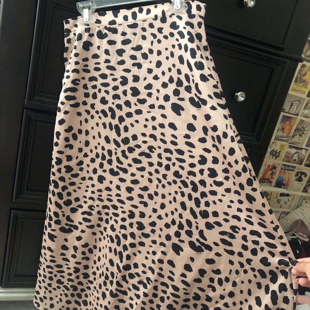 silk cheetah print maxi skirt! really comfy!